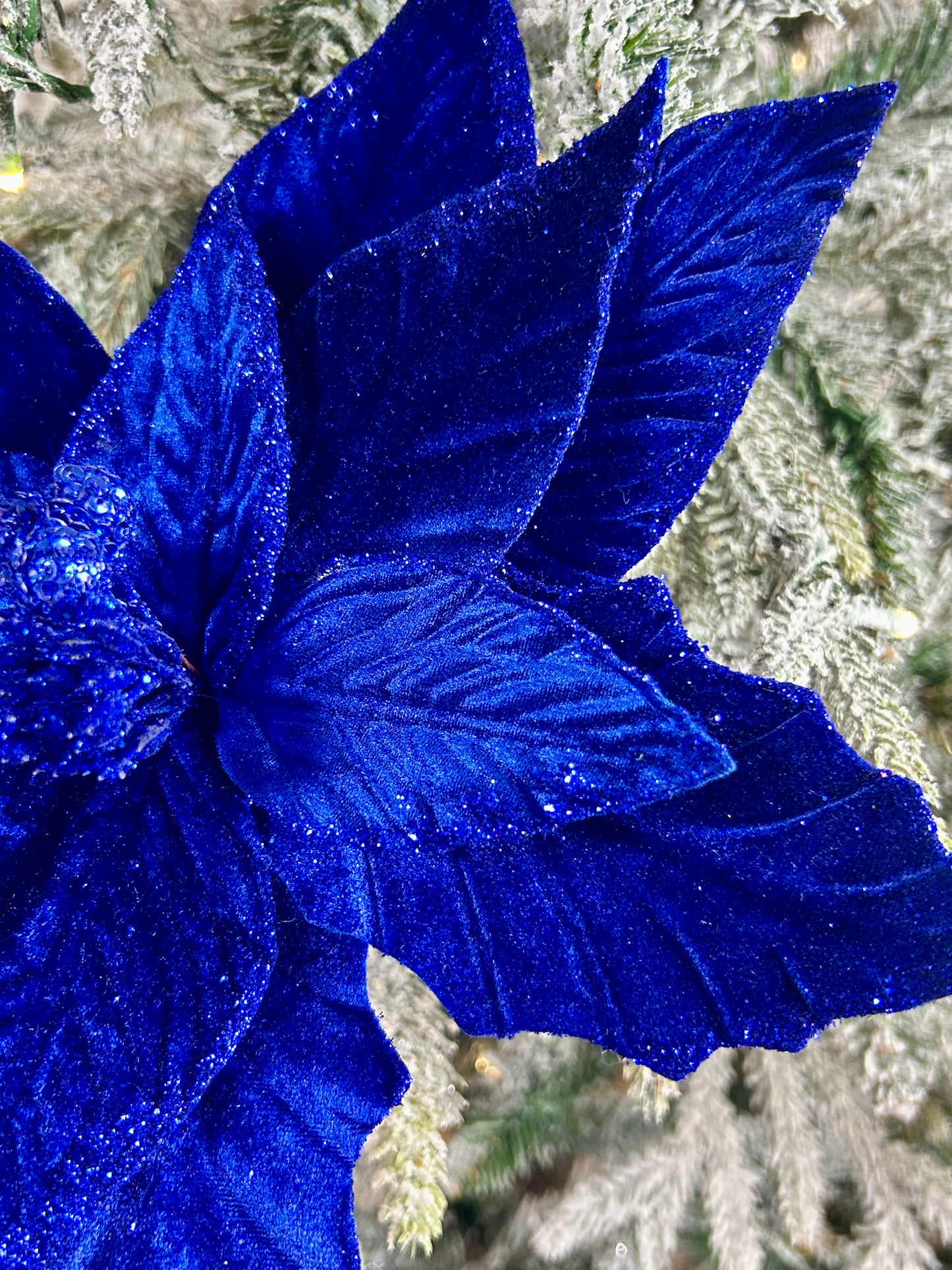 22 Inch Royal Blue Velvet Poinsettia