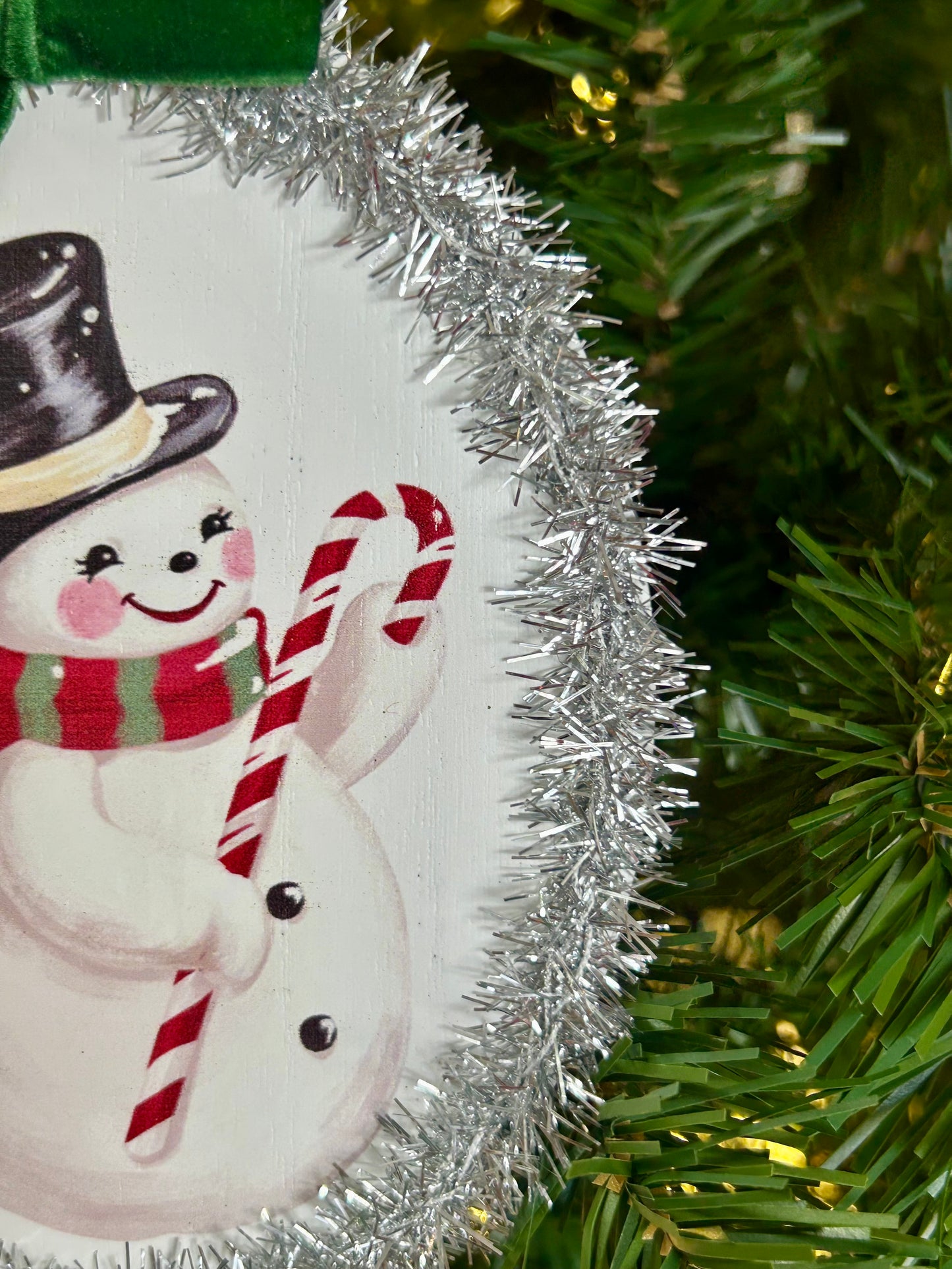 6 Inch Tinsel Oval Ornament Two Styles