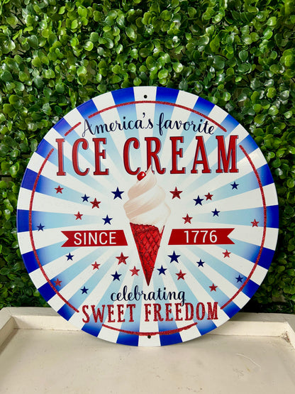 12 Inch America's Ice Cream Metal Sign