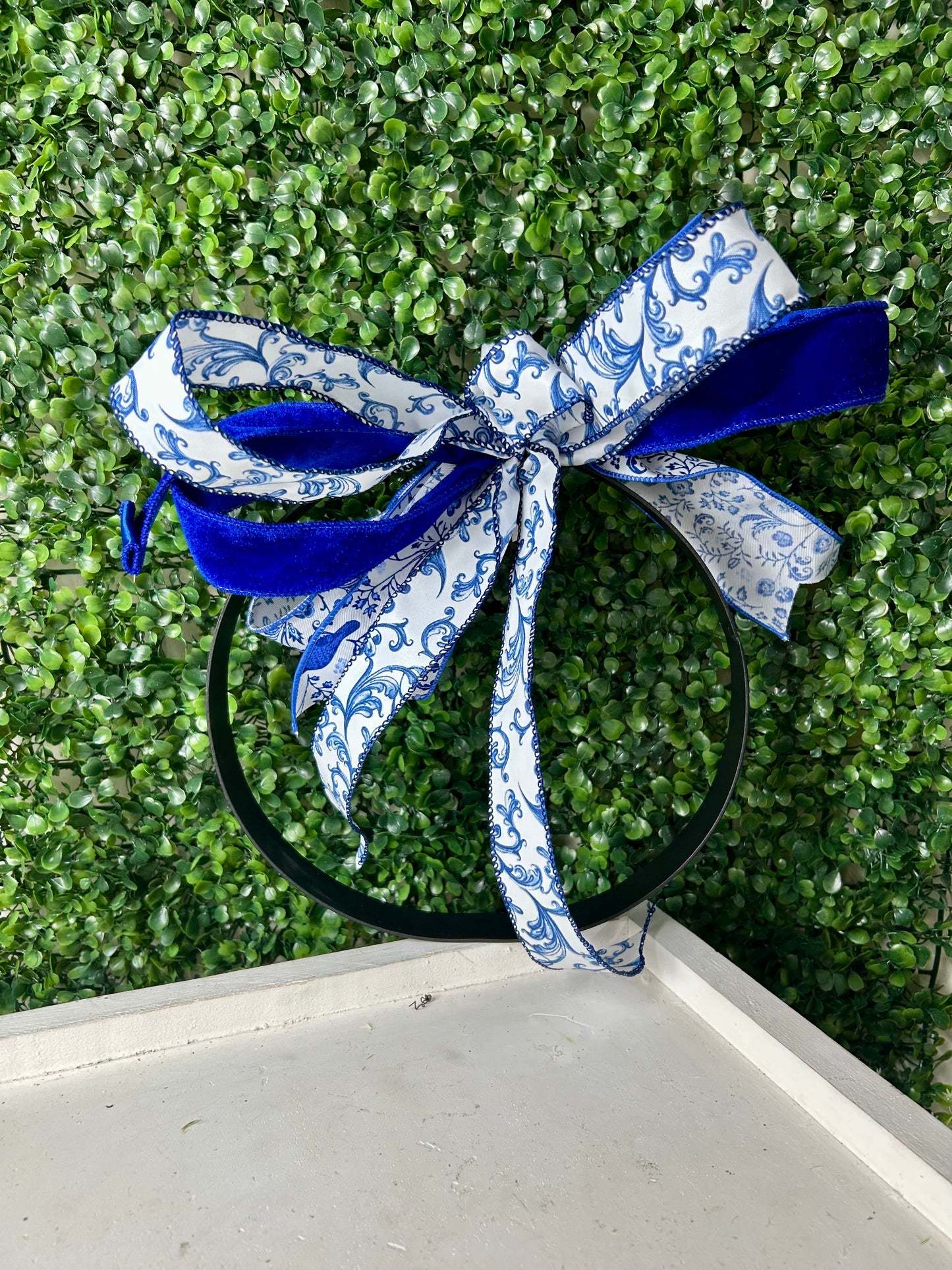 9.75 Inch Matte Black Metal Wreath Ring