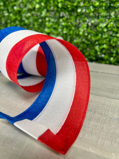 4 Inch By 10 Yard Red White And Blue Royal Burlap Ribbon