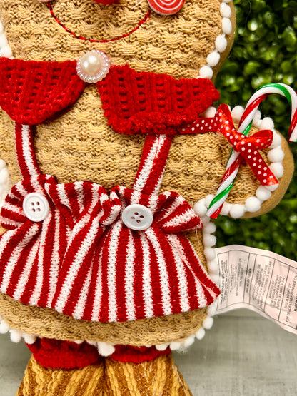 12.9 Inch Standing Holiday Gingerbread Man Two Assorted