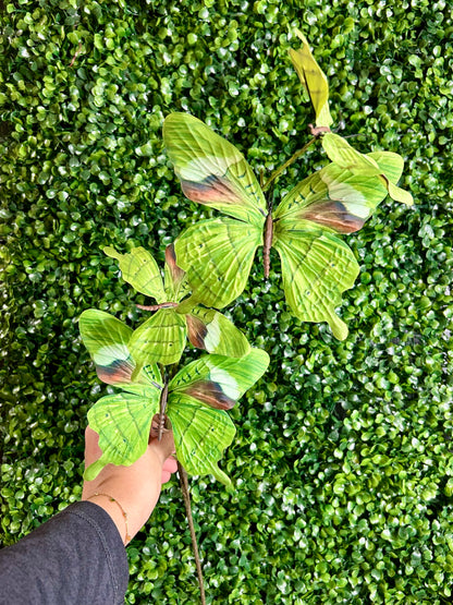 32 Inch Lime Green Butterfly Spray