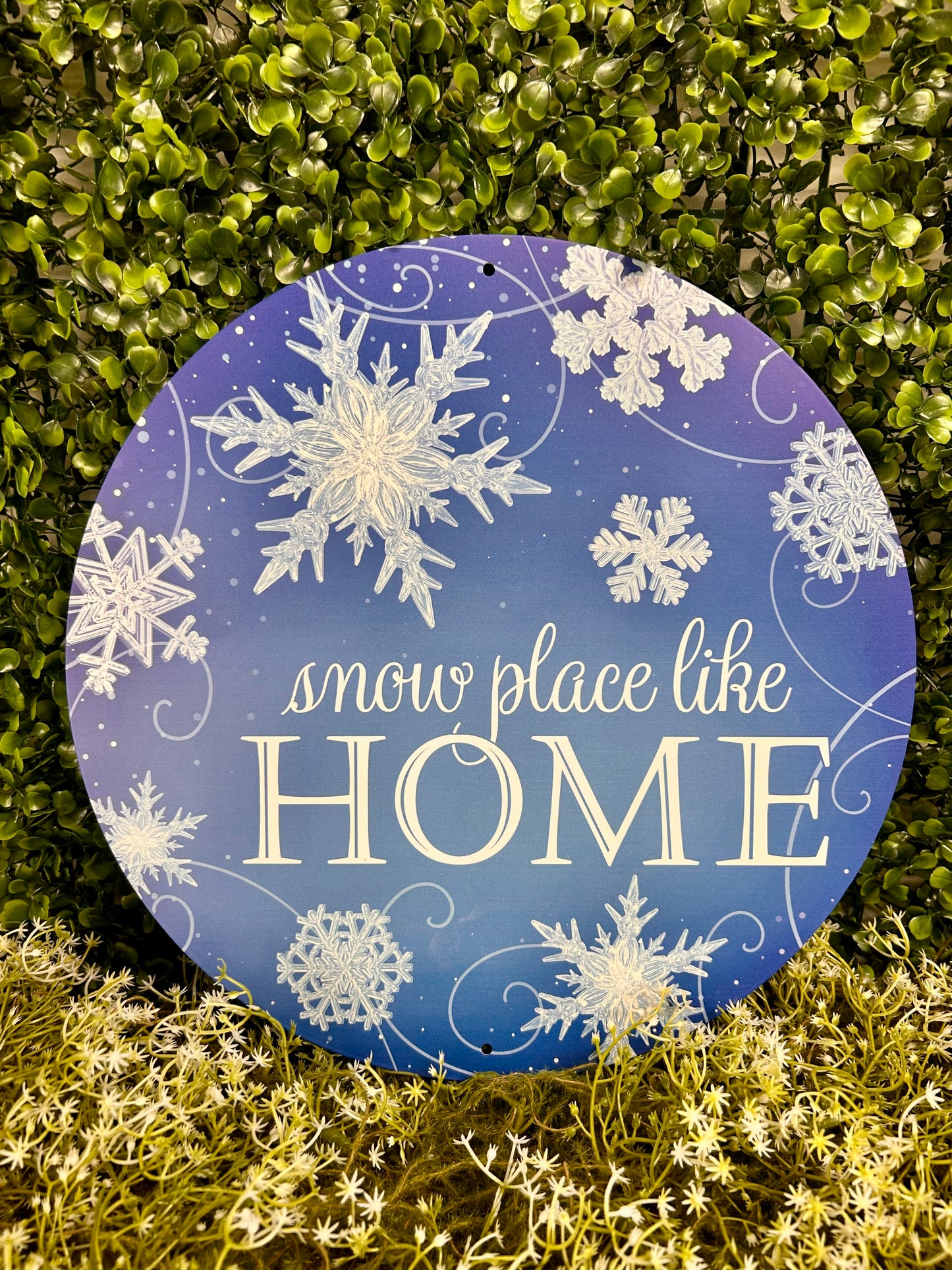 12 Inch Snow Place Like Home Metal Sign