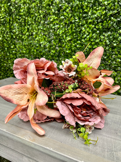 23 Inch Mauve Peony And Lily Mixed Bush