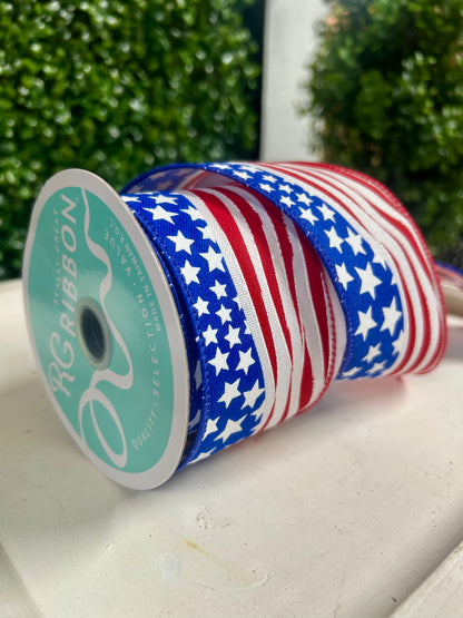 2.5 Inch By 10 Yard Wavy Flag Ribbon