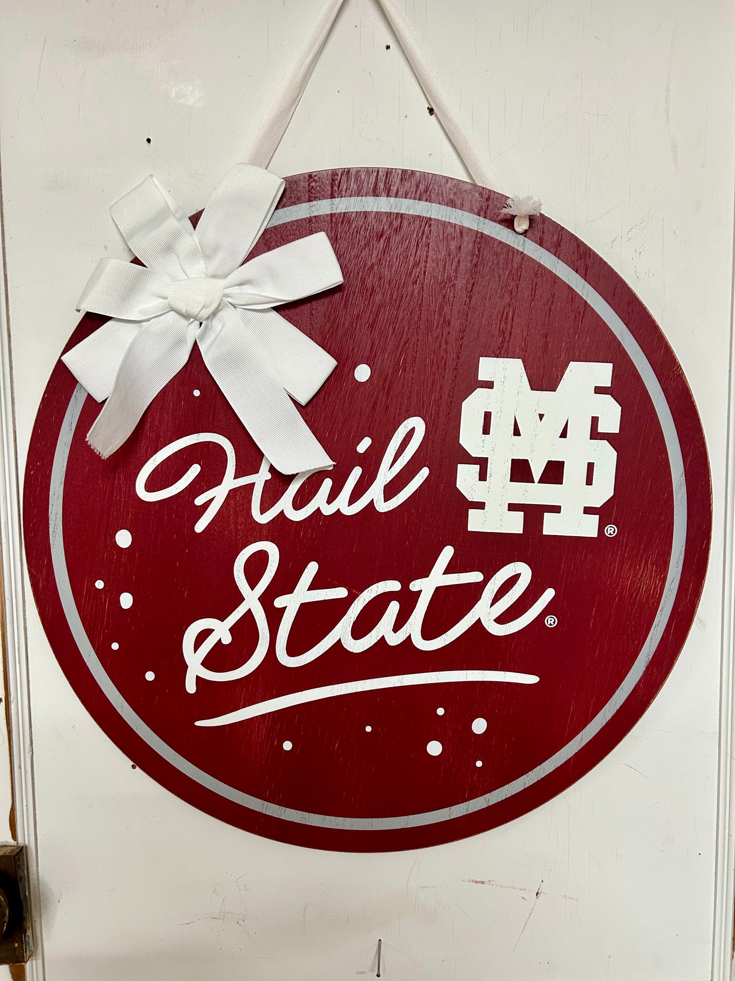 Mississippi State Wood Door Hanger