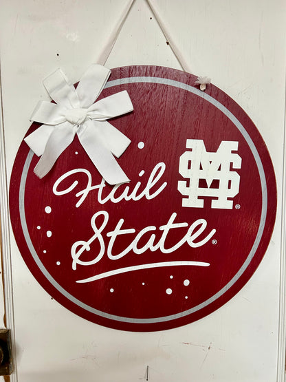 Mississippi State Wood Door Hanger
