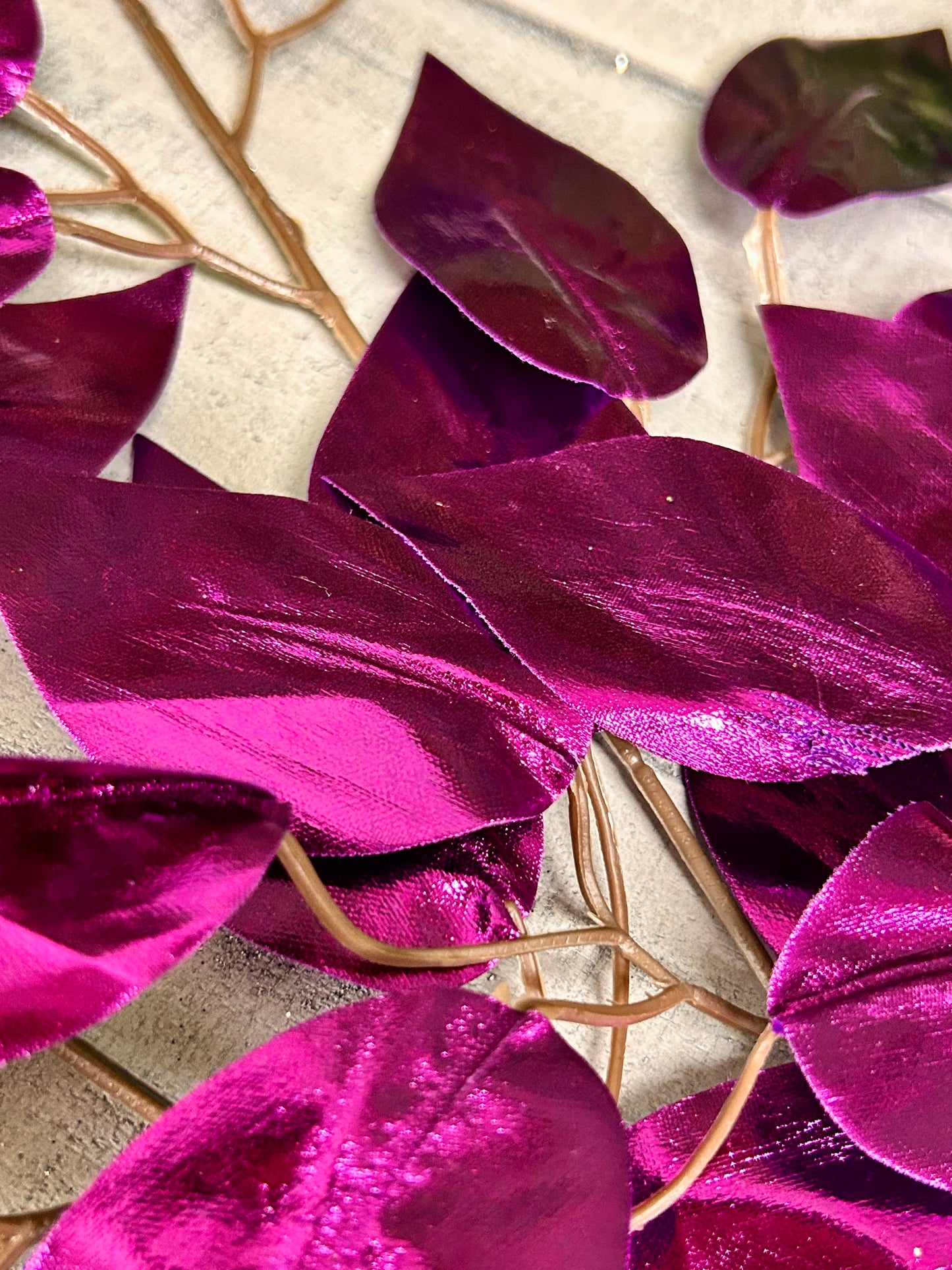 23 Inch Purple Metallic Ficus Spray
