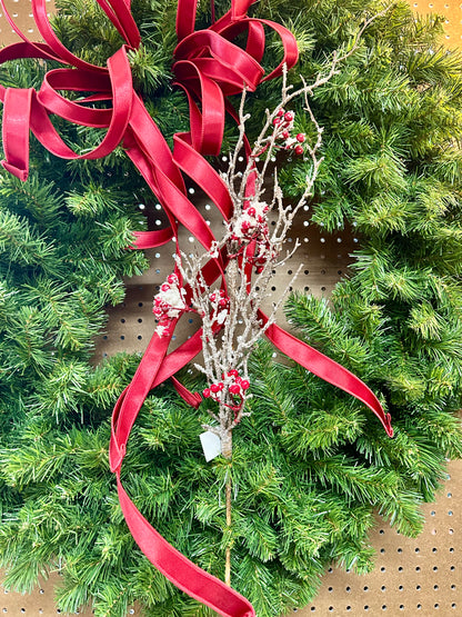 33 Inch Snow Covered Red Berry Spray