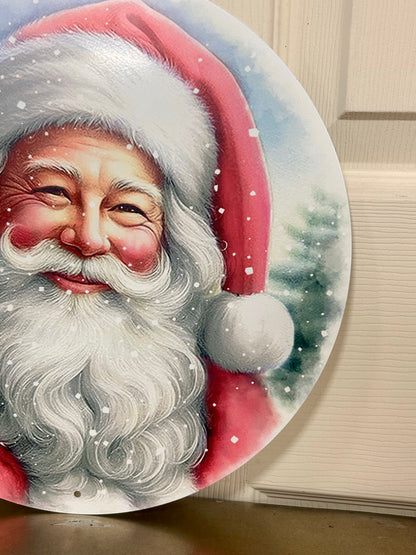 12 Inch Santa Portrait Metal Sign