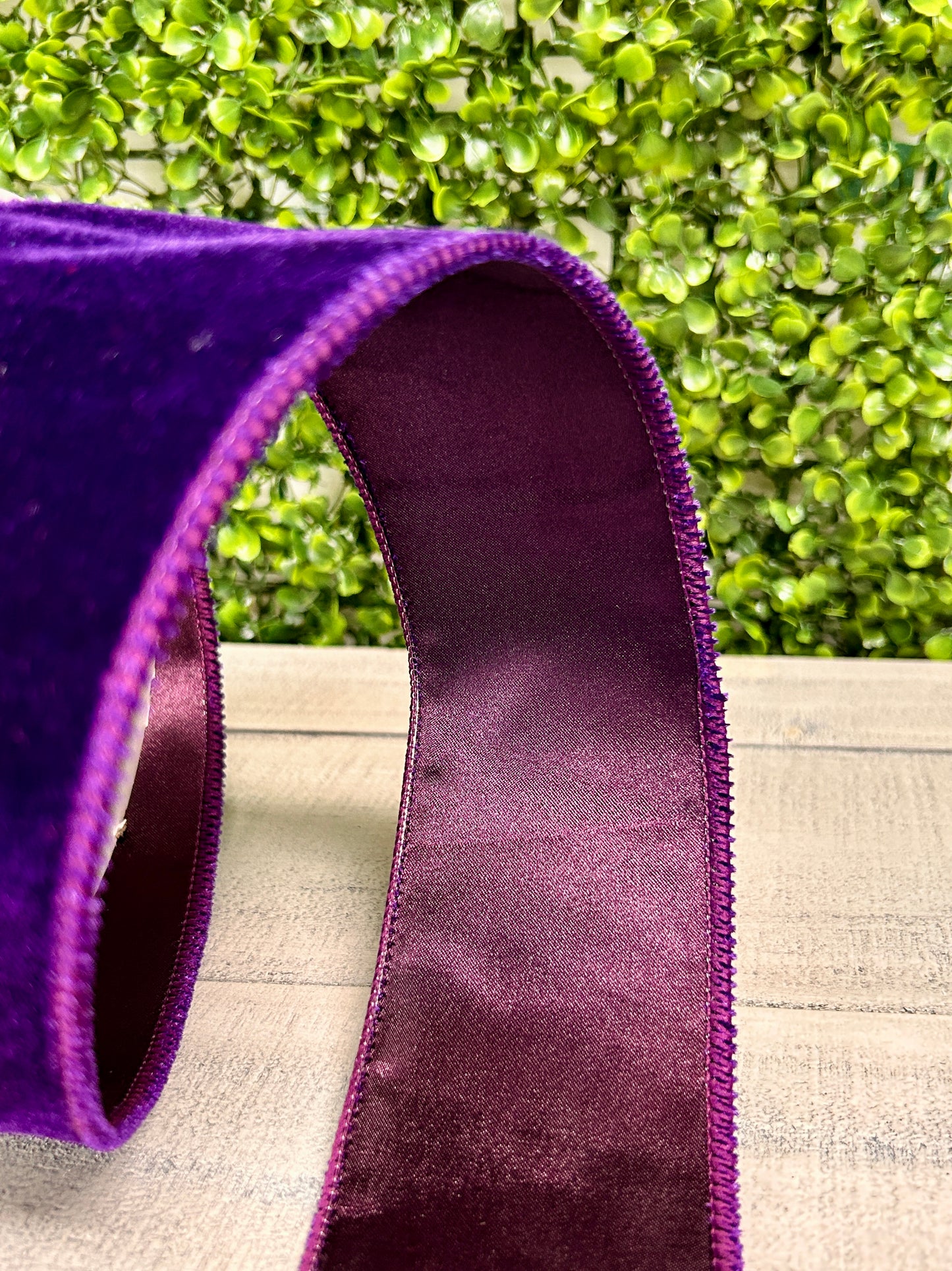 2.5 Inch By 10 Yard Purple Deluxe Velvet With Satin Backing Ribbon