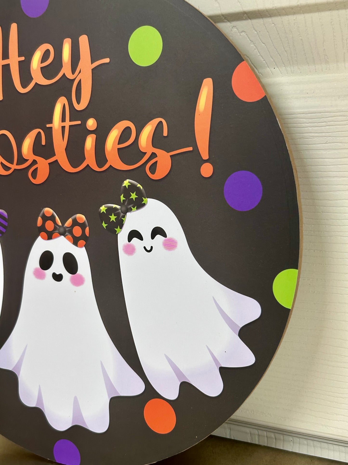 10.5 Inch Hey Ghosties Wood Sign