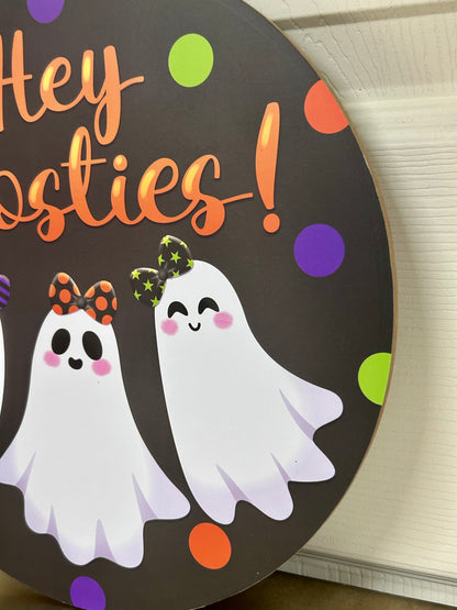 10.5 Inch Hey Ghosties Wood Sign