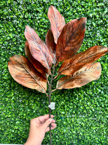 25 Inch Brown Magnolia Leaf Spray