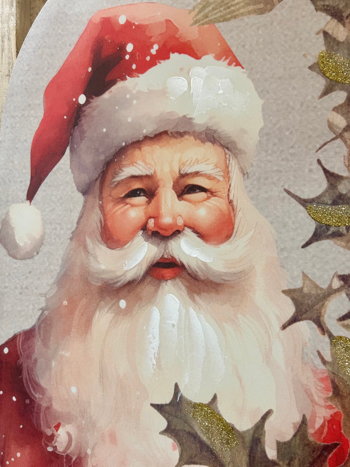 23.5 Inch Glitter Santa Arched Wall Decor Two Styles