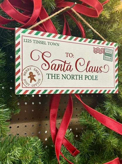 12.5 Inch Glitter Letter To Santa Sign