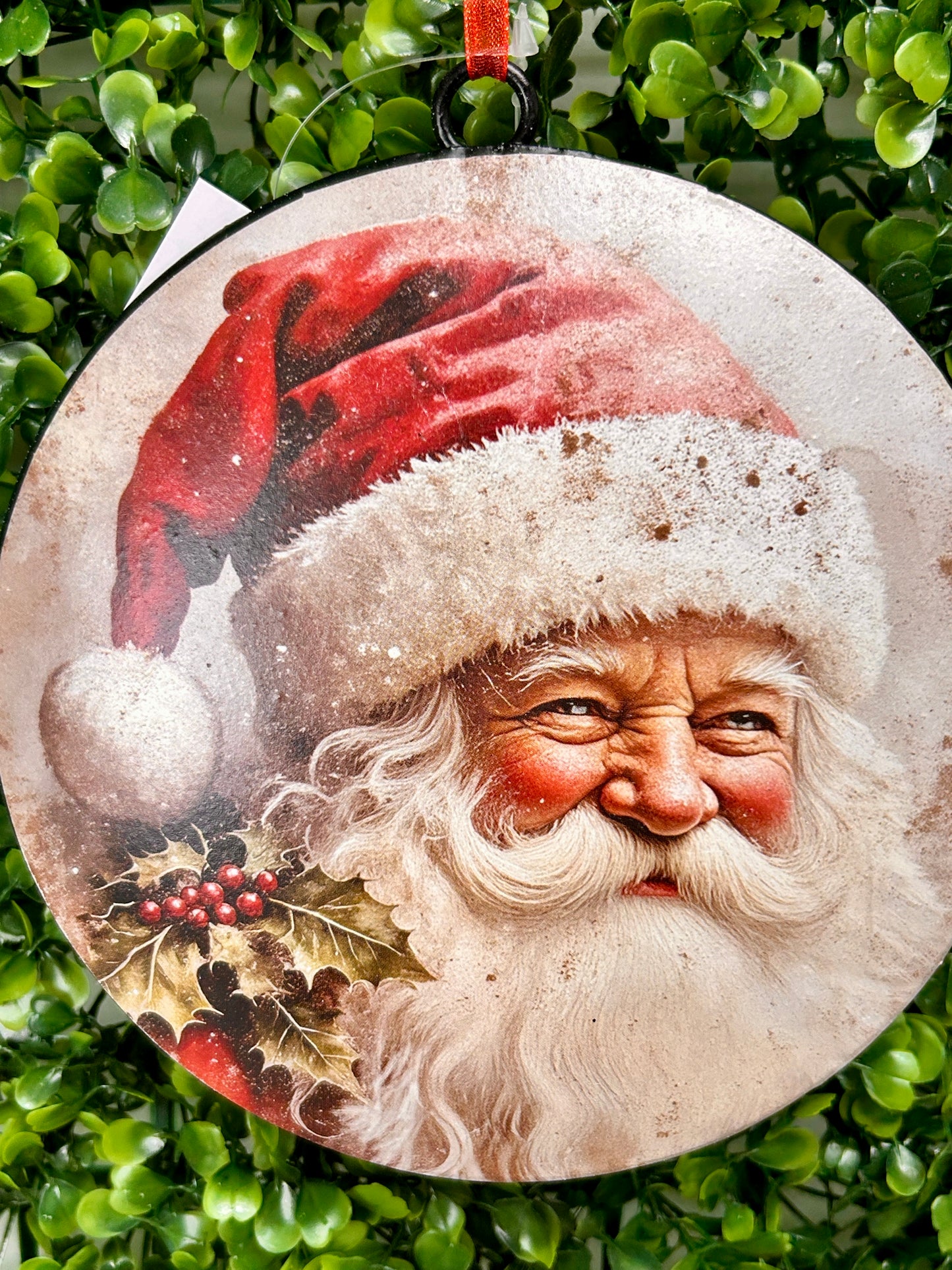 6.1 Inch Metal Holiday Santa Design Ornament