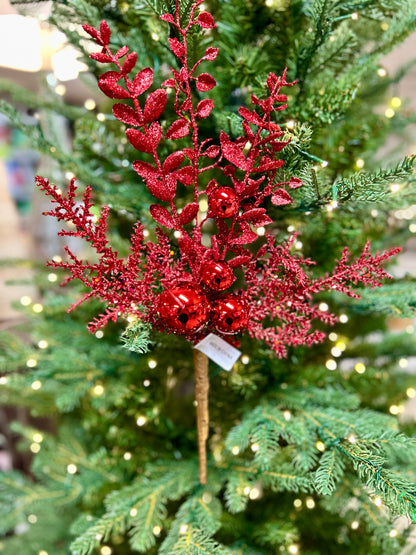 18 Inch Red Ball Berry Spray