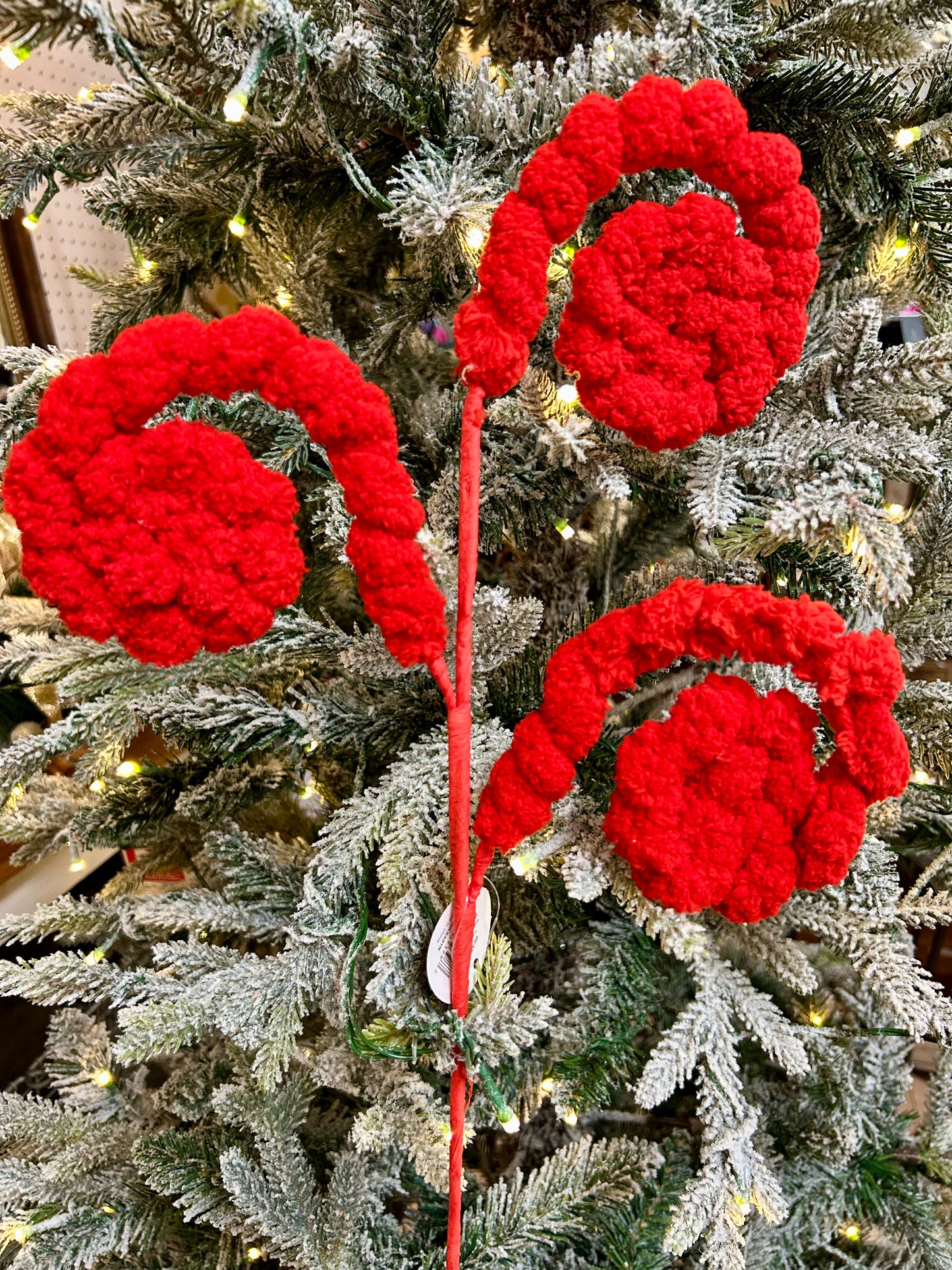 24 Inch Red Faux Sherpa Curl Spray