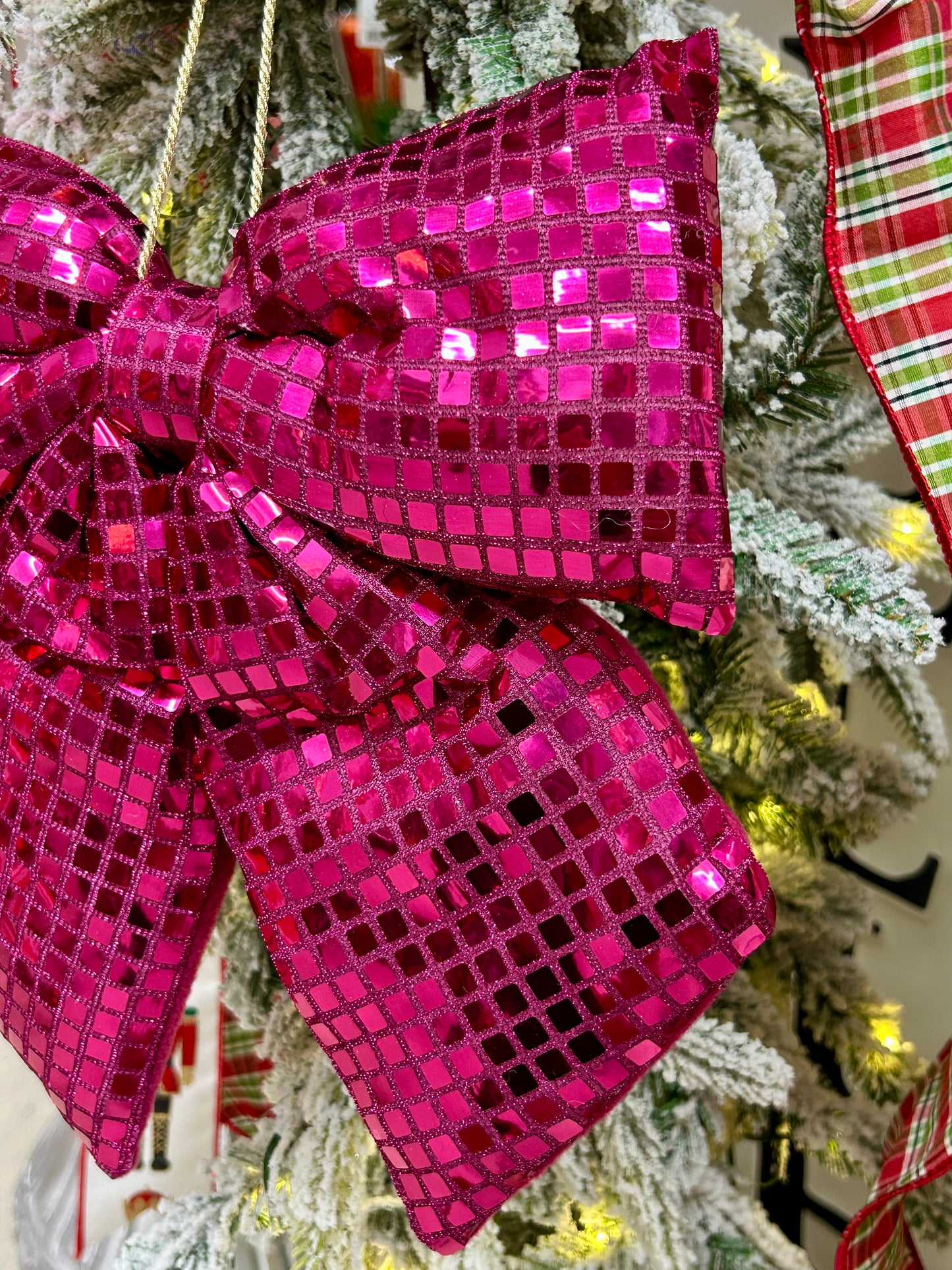 12 Inch Fuchsia Bow Ornament