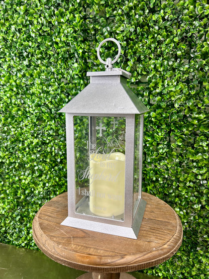 12 Inch The Lord Is My Shepard Battery Operated Candle Lantern