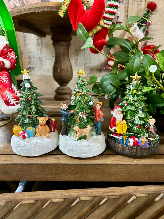 4.92 Inch Battery Operated Lighted Holiday Tree Three Styles