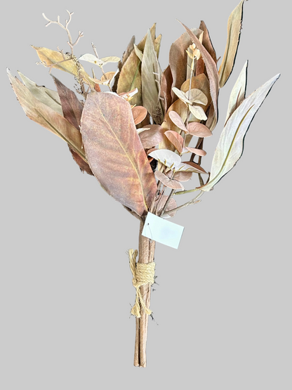 16 Inch Brown Eucalyptus Leaves Bush
