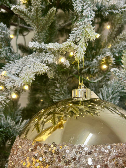 8 Inch Champagne Sequin Ball Ornament