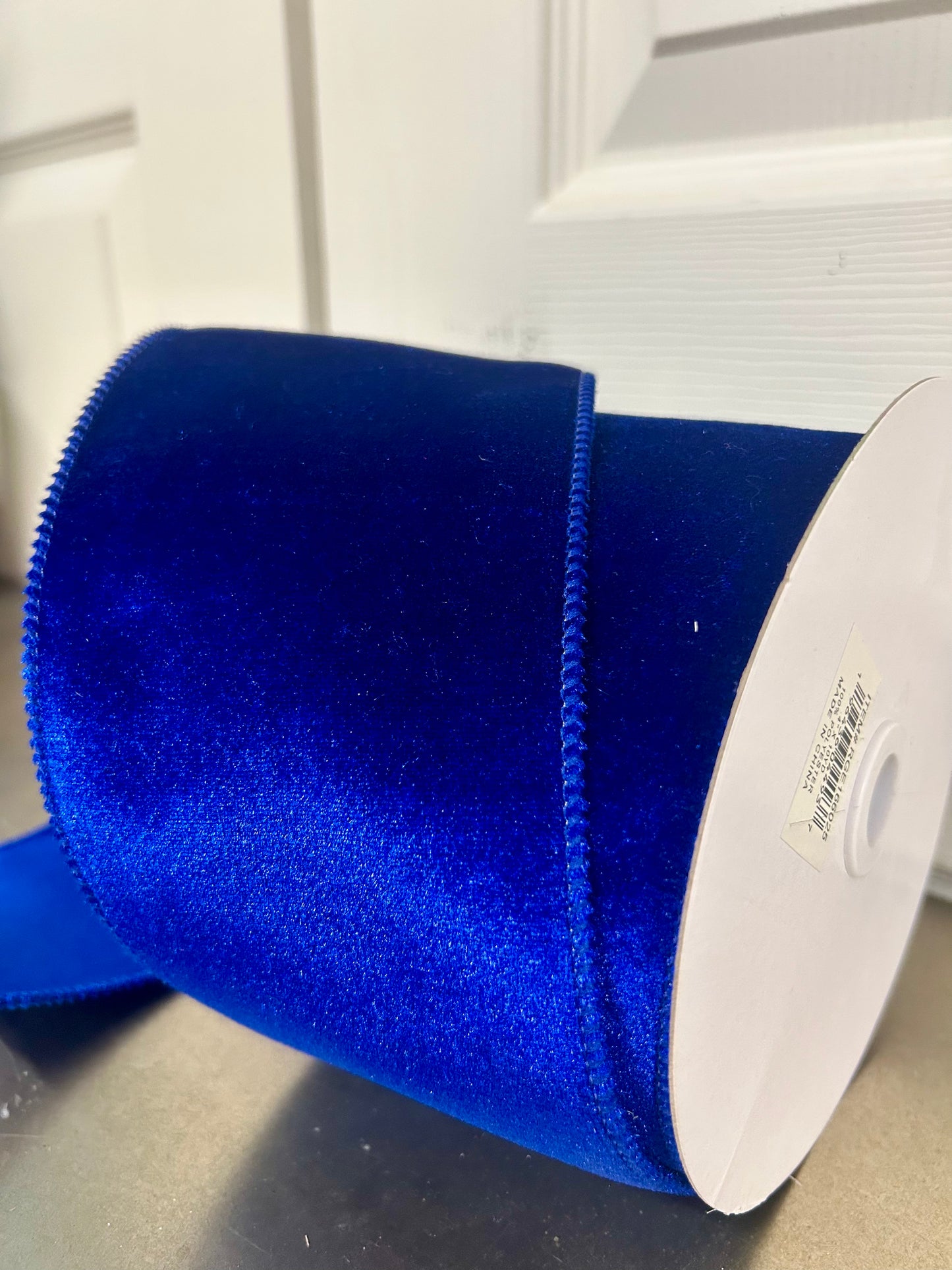 4 Inch By 10 Yard Royal Blue Deluxe Velvet With Satin Backing Ribbon