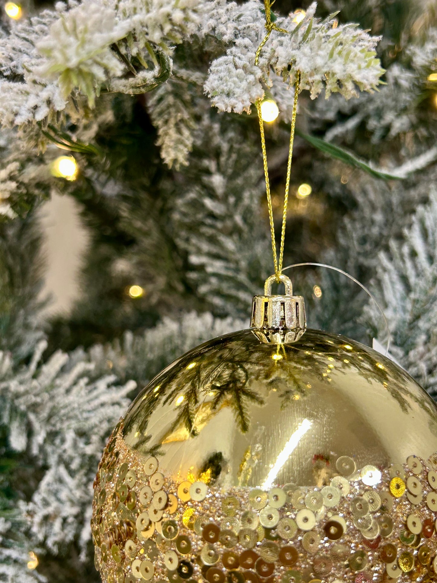 4 Inch Gold Sequin Ball Ornament