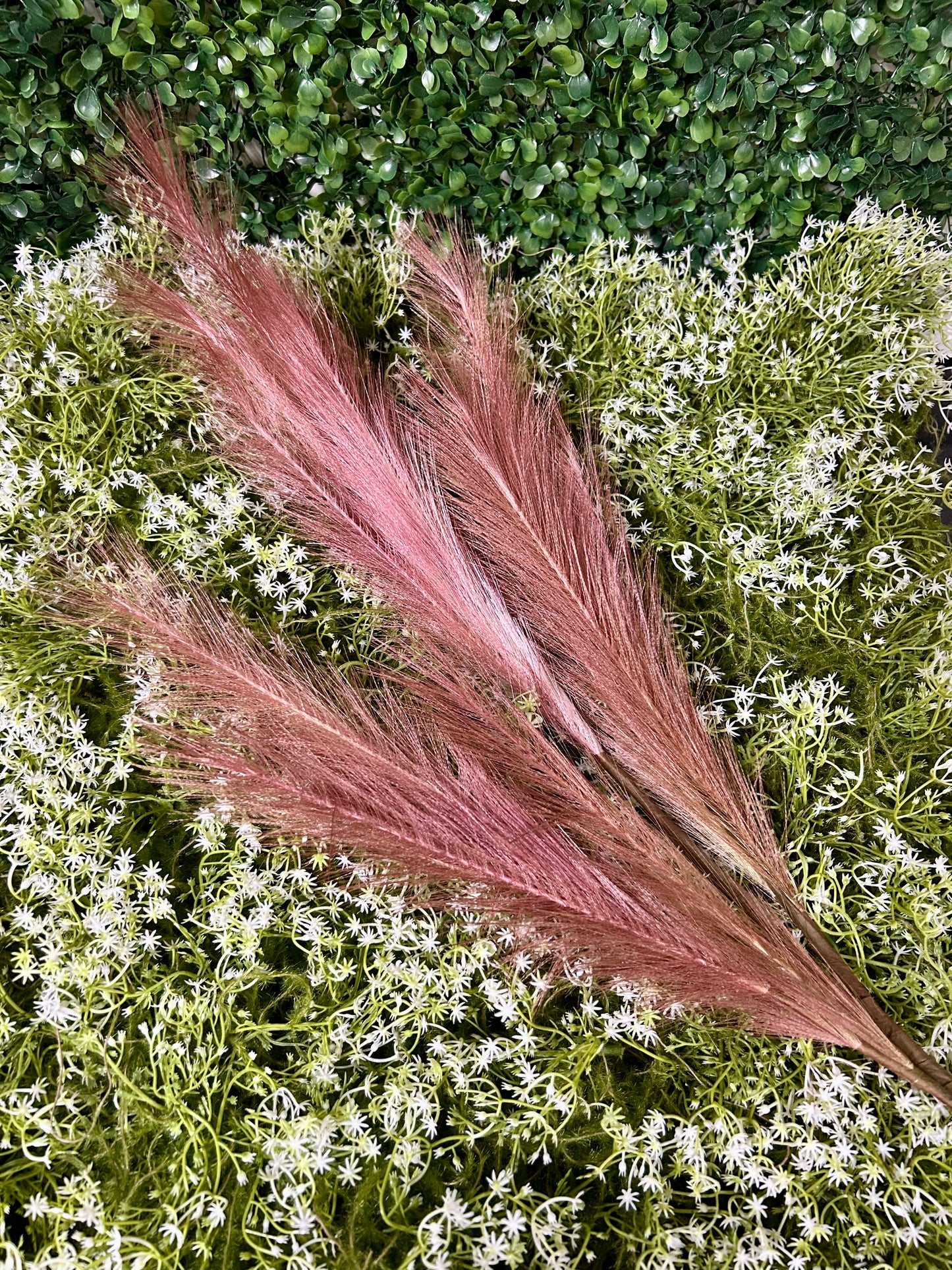 38 Inch Light Green And Dark Pink Plume Spray