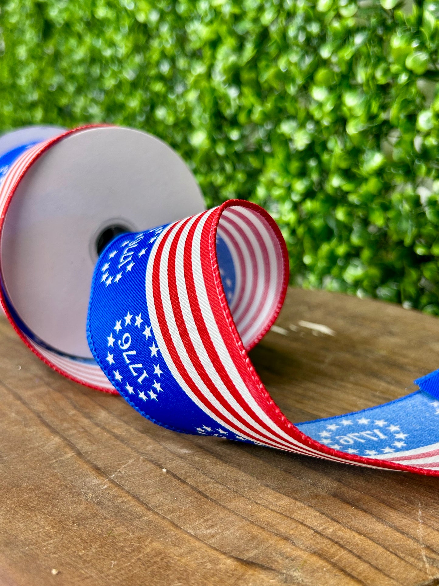 2.5 Inch By 10 Yard Red White And Blue 1776 Stars And Stripes Ribbon