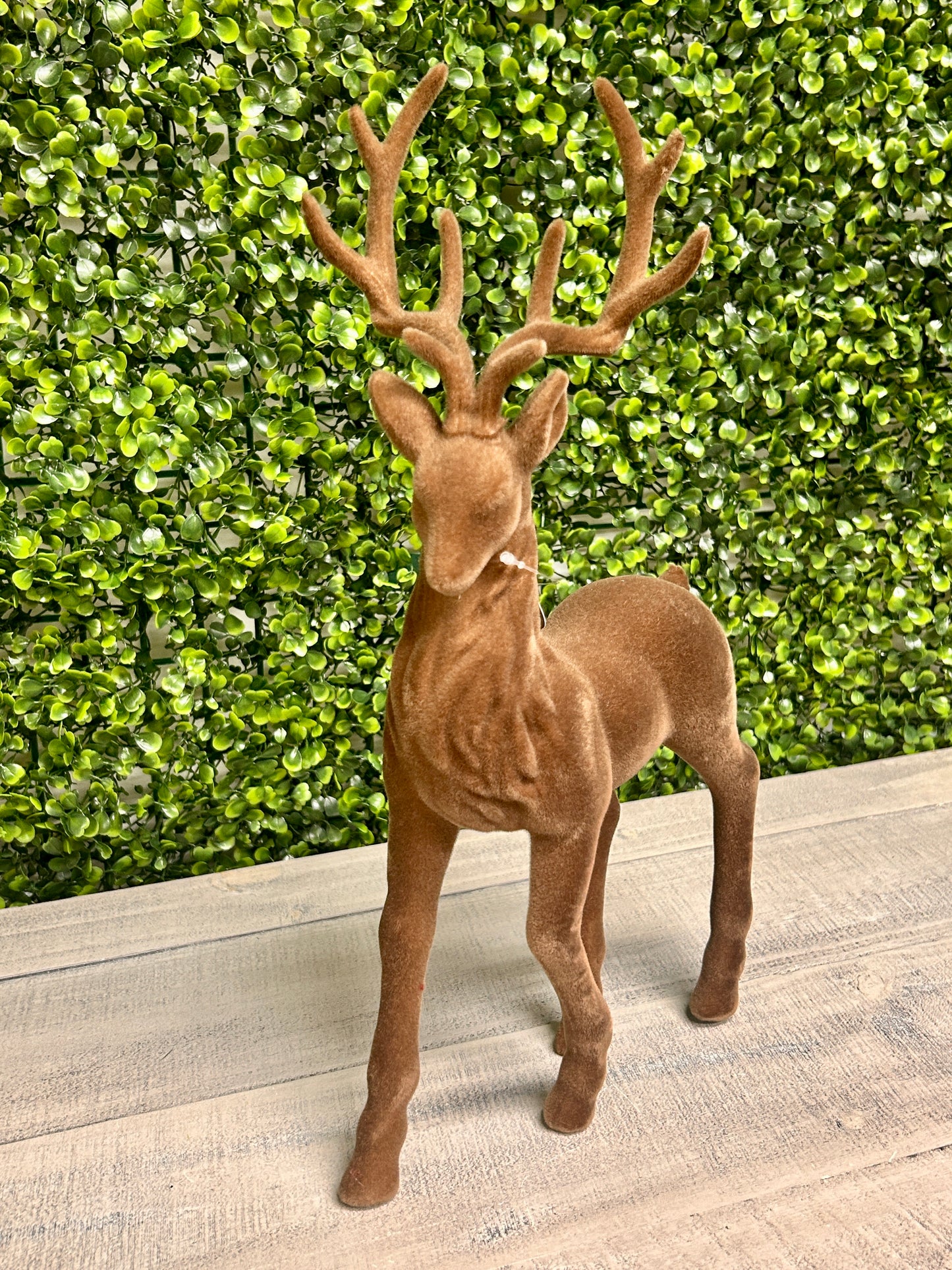 15 Inch Brown Flocked Deer Two Styles