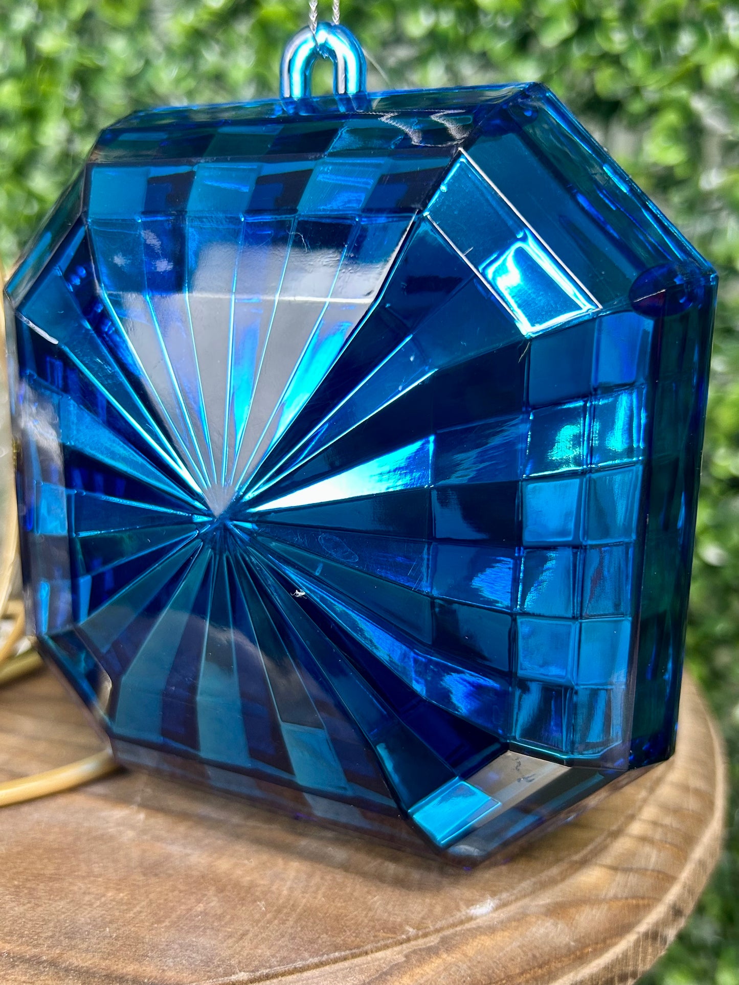 5 Inch Dark Blue Acrylic Square Diamond Ornament
