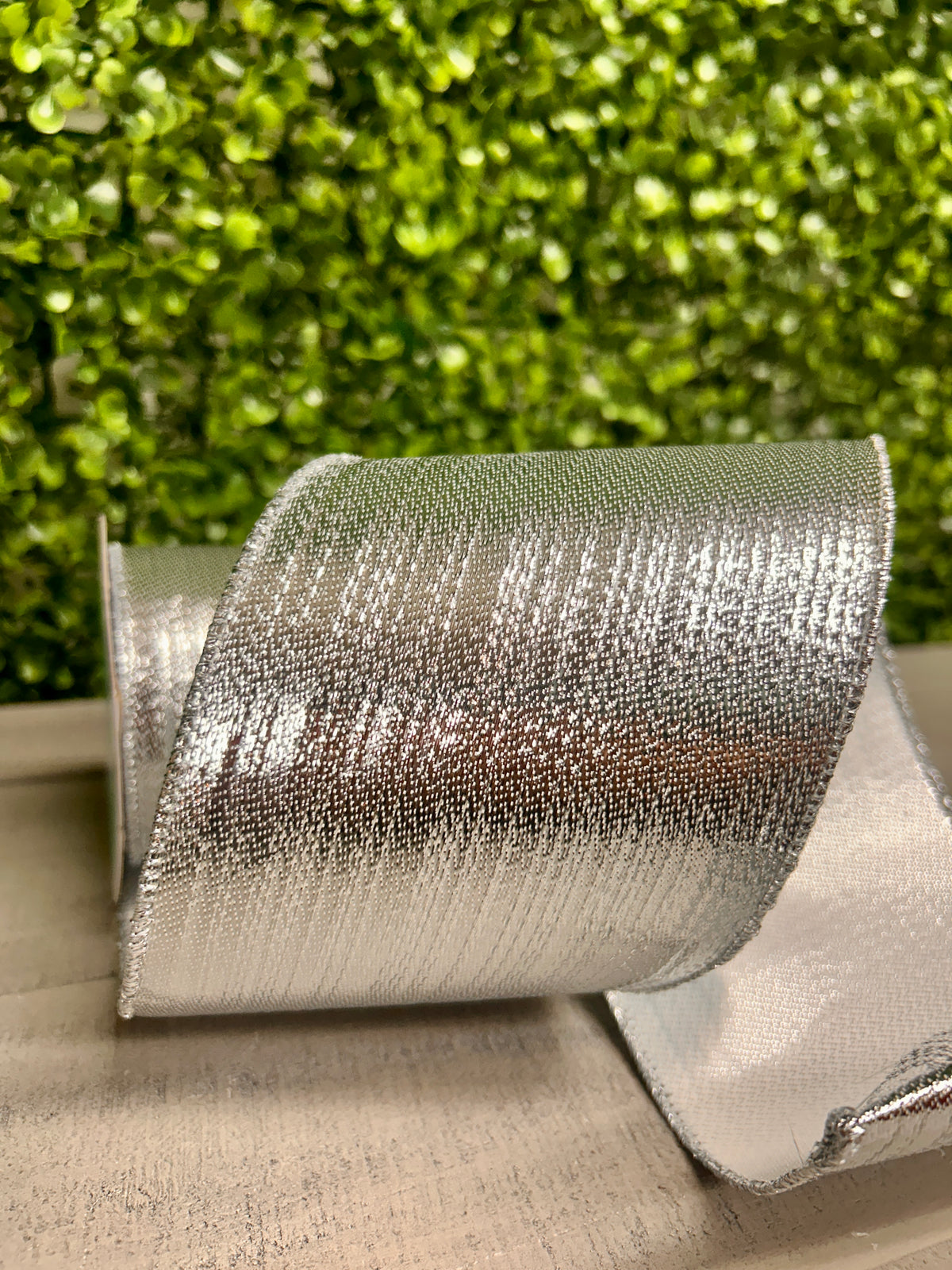 4 Inch By 10 Yard Silver Metallic Ribbon