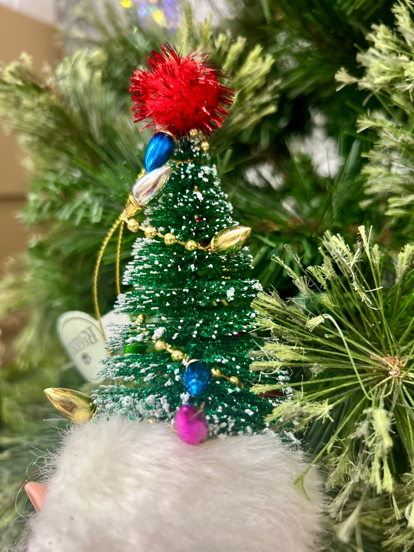 18 Inch Fabric Tinsel Pixie Elf With Tree Two Styles