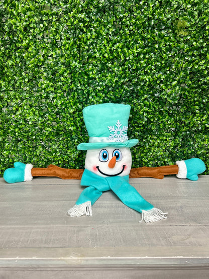 3 Piece 17 Inch Ice Blue Snowman Decor Kit