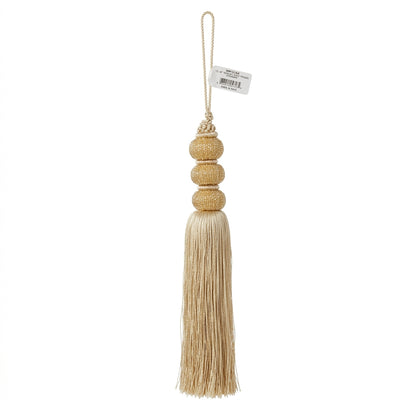 12.5 Inch Cream Bead Ball Tassel Ornament
