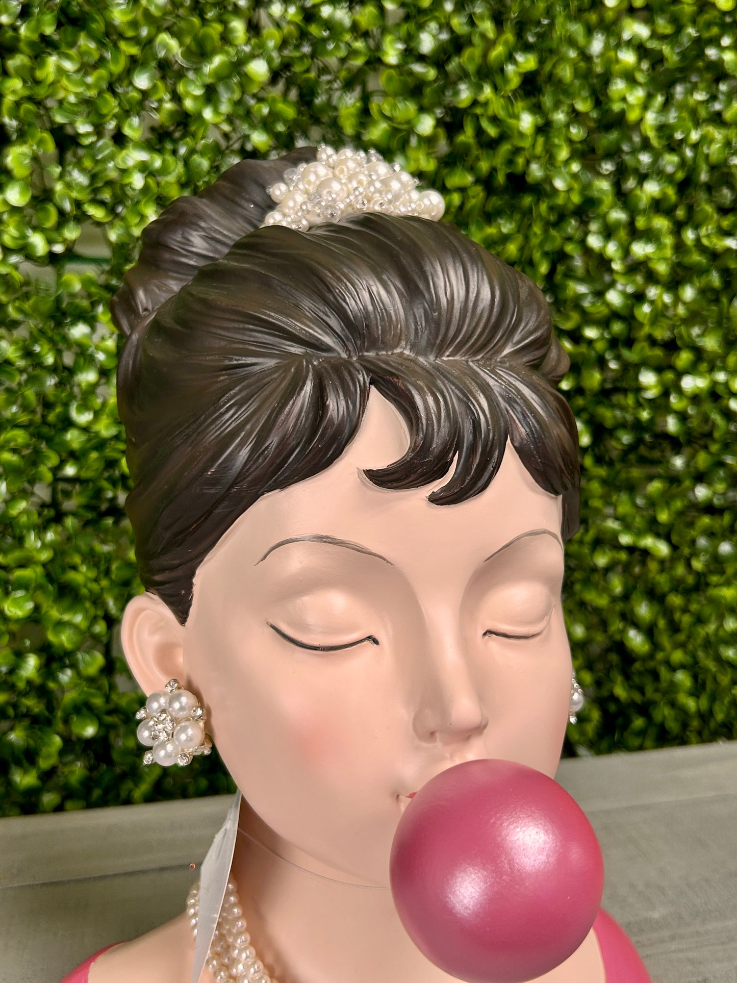 12 Inch Pink Bubblegum Girl Head Vase