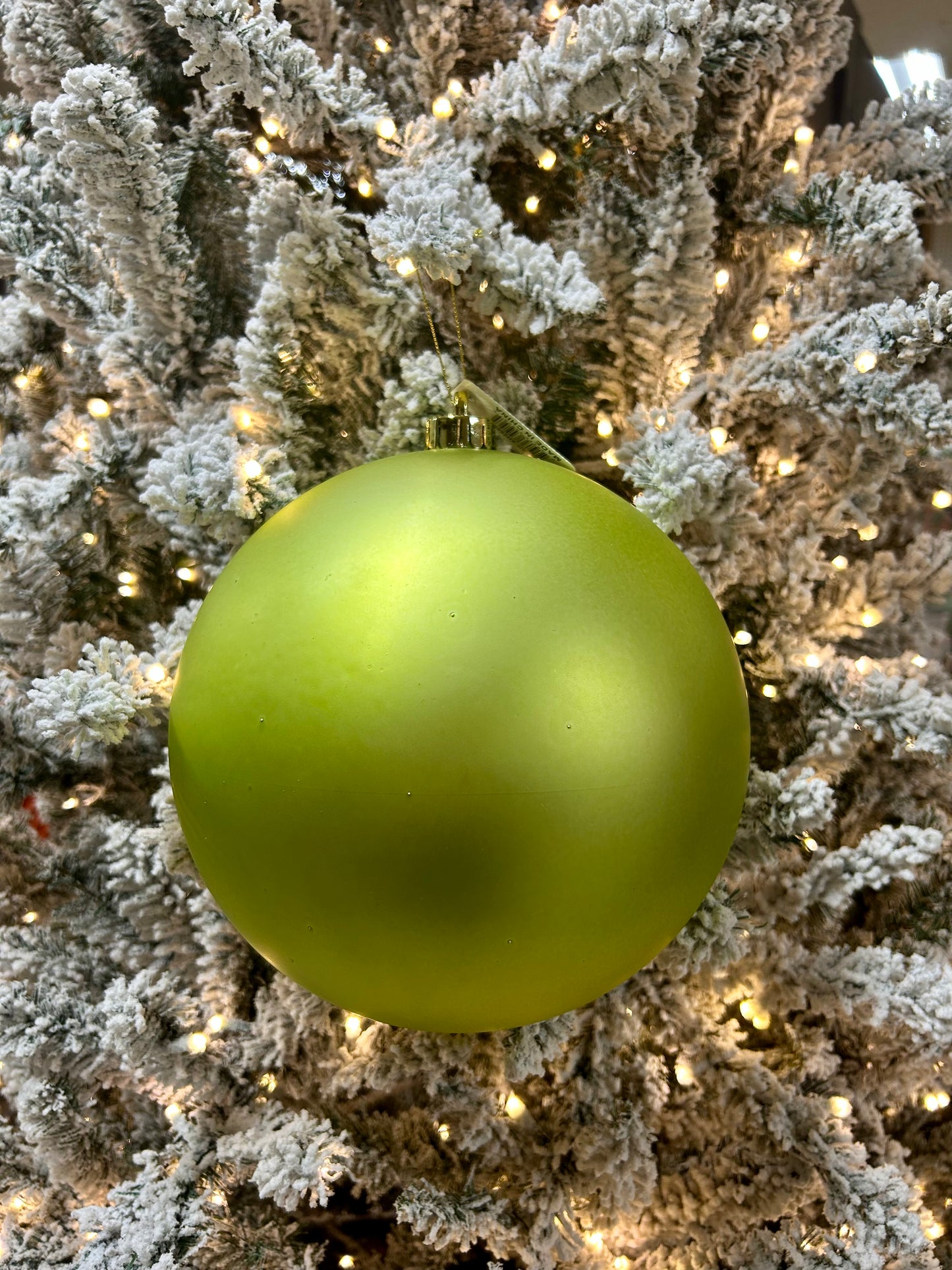 8 Inch Matte Lime Smooth Ornament Ball