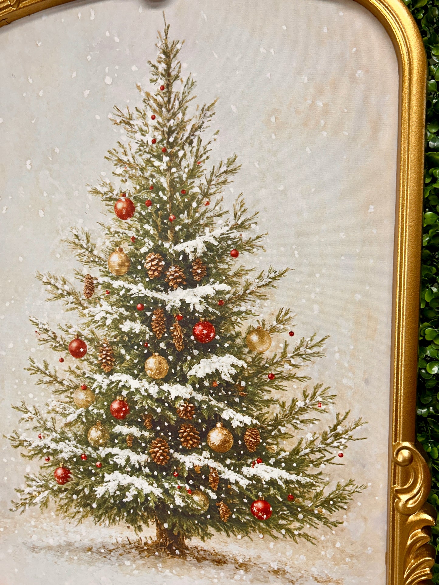18.5 Inch By 27 Inch Gilded Frame Christmas Tree Art