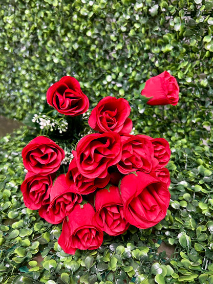 18 Inch Red Rose Bud Bush