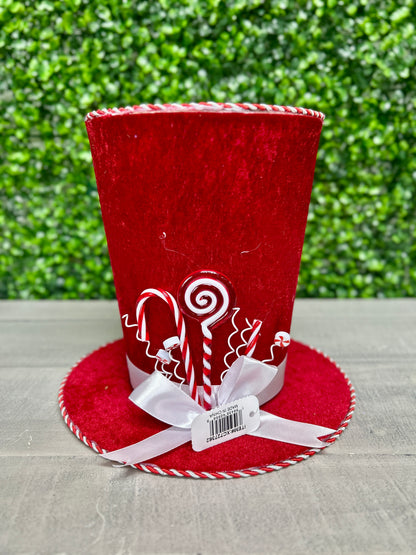 8 Inch Peppermint Top Hat