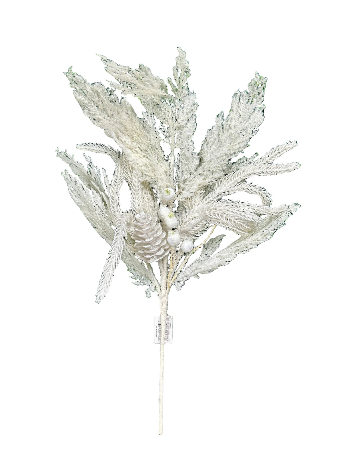 24 Inch White Snowy Mix Pinecone Spray