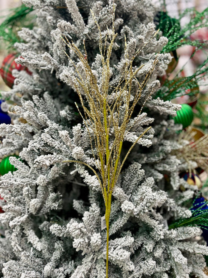 38 Inch Gold Glitter Pine Twig Spray