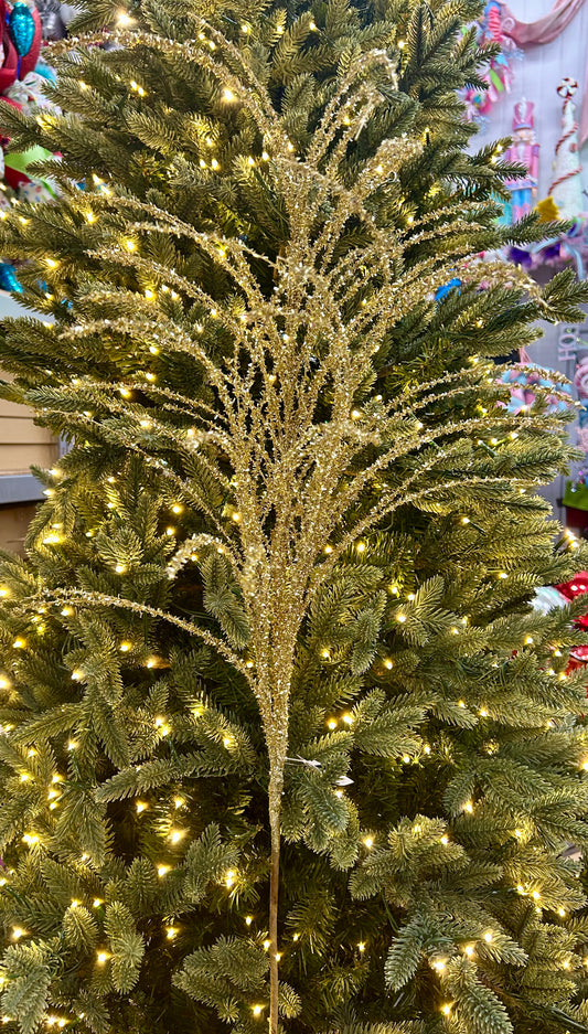 32 Inch Gold Pine Glitter Spray