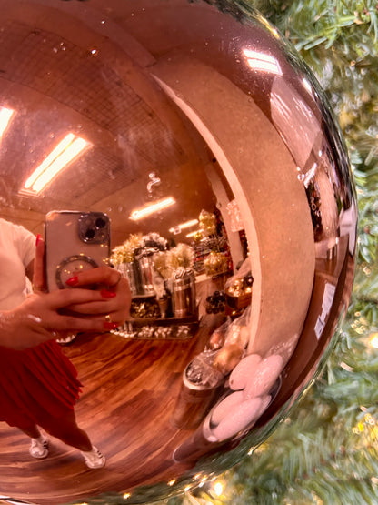 10 Inch Shiny Chocolate Brown Smooth Ball Ornament