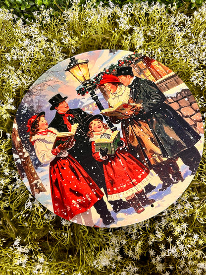 12 Inch Christmas Carolers Metal Sign