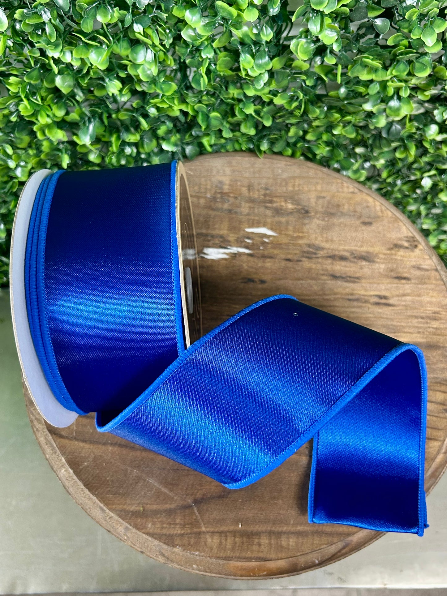 2.5 Inch By 10 Yard Royal Blue Satin Fused Ribbon